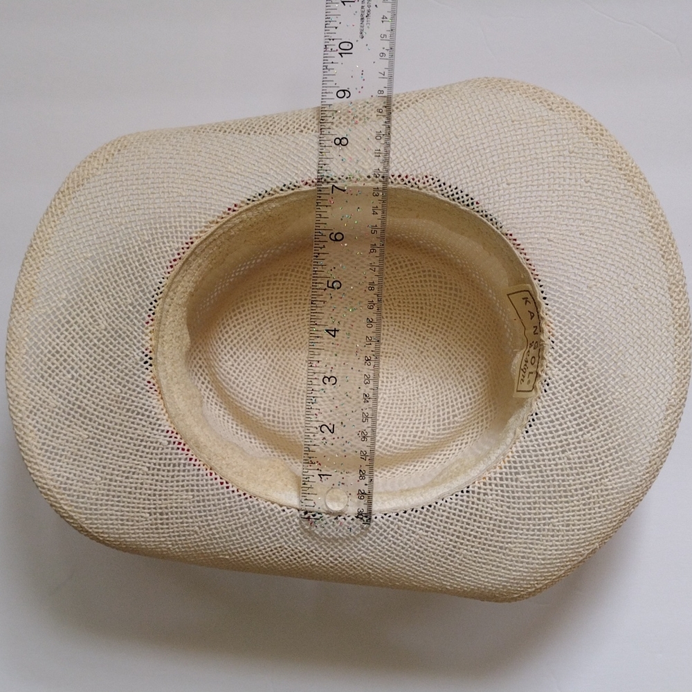 Kangol Unisex Straw Panama Hat w/ Colorful Linen Band EUC - Picture 14 of 16